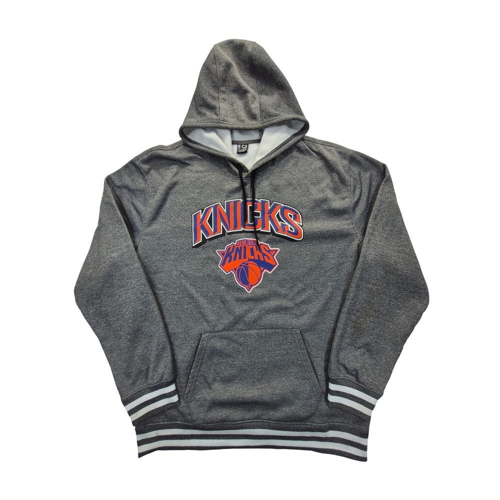 New York Knicks Hoodie Mens XXL Gray Ultra Game NBA Pullover Striped